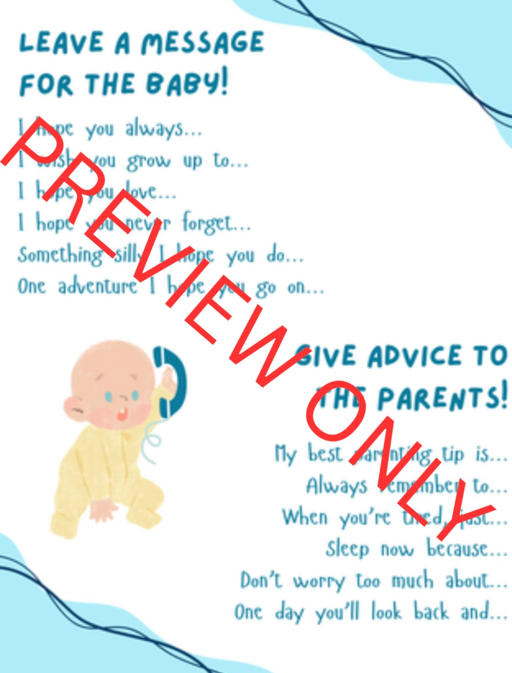 Leave a Message Prompts Digital Download