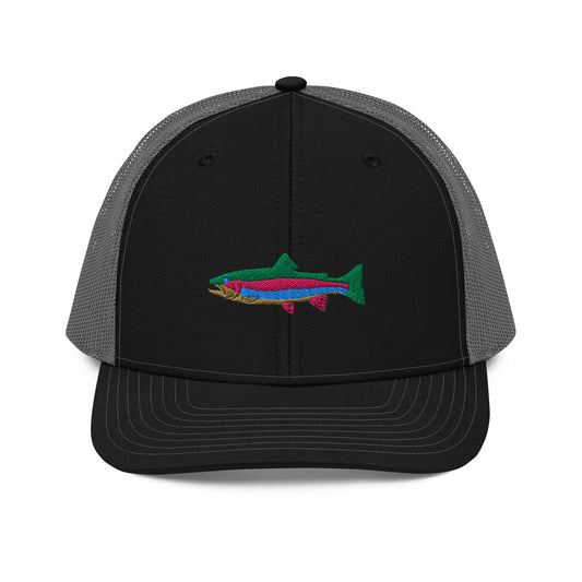 Rainbow trout embroidered trucker hat (Elkford only)