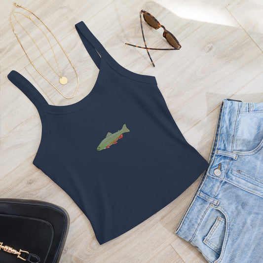 Embroidered fish micro-rib tank tops (Elkford only)