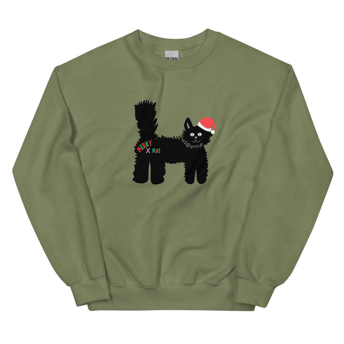 Merry Xmas cat butt Crewneck IElkford only)