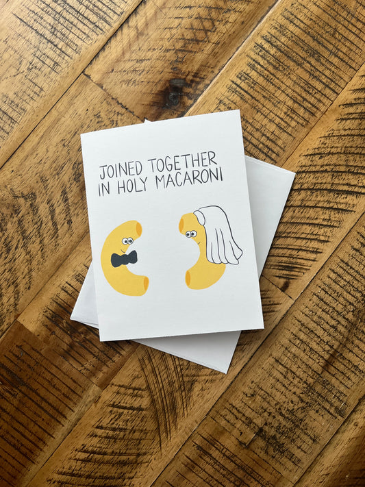 Macaroni wedding card (Elkford only)