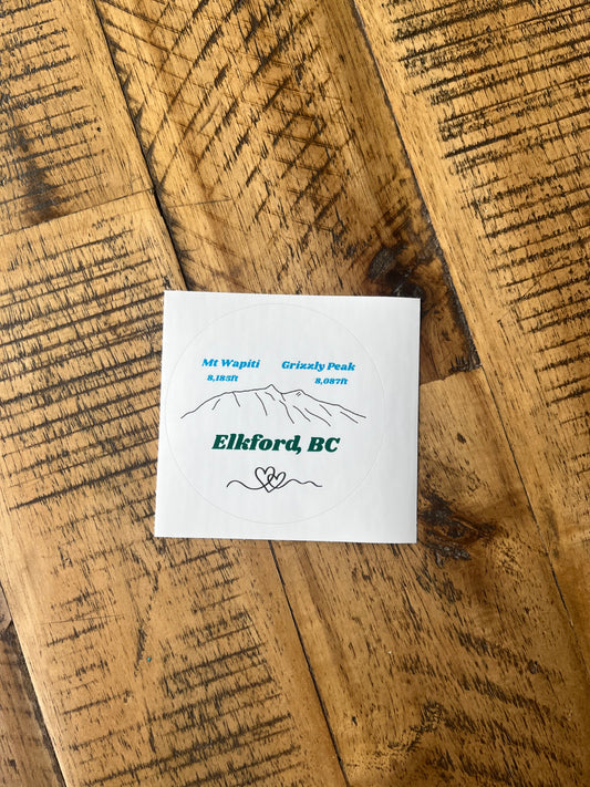 Wapiti & grizzly mountain sticker (Elkford only)